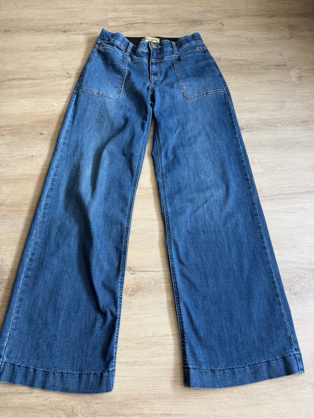 Democracy Womens Jeans Ab Technology SZ 4 Medium Blue Wide Leg Jeans